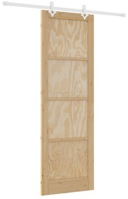 vidaXL Συρόμενη Πόρτα με Σετ Εξαρτημάτων 78x232 εκ Συμπαγές Ξύλο Πεύκο