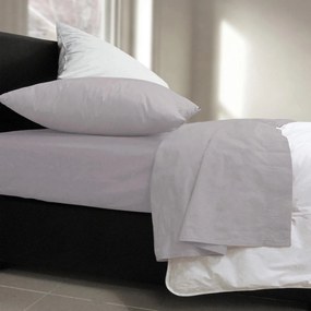 Σεντόνι Με Λάστιχο Basic Light Grey Nef-Nef Διπλό 120x230cm Με Λάστιχο 100% Cotton