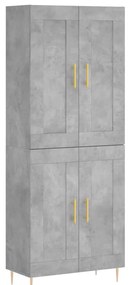 vidaXL Ντουλάπι Γκρι Σκυροδέματος 69,5x34x180 εκ. Επεξεργασμένο Ξύλο