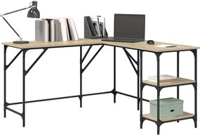 vidaXL Γραφείο Sonoma Δρυς 139 x 139 x 75 εκ. από Επεξεργασμένο Ξύλο