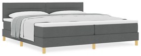 vidaXL Κρεβάτι με Στρώμα Σκούρο Γκρι 200 x 200 εκ. Ύφασμα