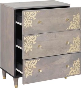 vidaXL Πλαϊνό γραφείο Γκρι και Χρυσό 60 x 33 x 75 cm