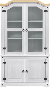 vidaXL Βιτρίνα Λευκό 103.5 x 42 x 180 εκ Στερεά ξυλεία πεύκου