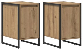 vidaXL Κομοδίνο 2 pcs Καρυδιά Χειροποίητης Εργασίας 39,5 x 30 x 50 εκ