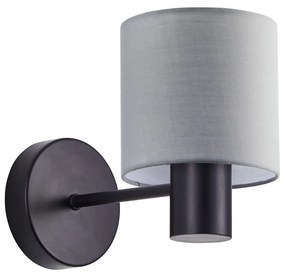 Φωτιστικό Τοίχου - Απλίκα SE21-BL-16-SH2 ADEPT BLACK WALL LAMP GREY SHADE+ - 51W - 100W - 77-8313