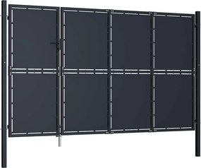 vidaXL Πόρτα Κήπου Ανθρακί 350x175 εκ. από Ατσάλι