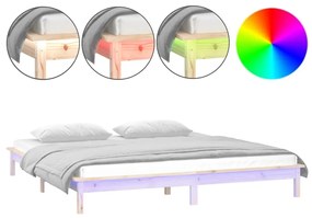 vidaXL Πλαίσιο Κρεβατιού με LED 160 x 200 εκ. από Μασίφ Ξύλο