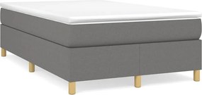 vidaXL Κρεβάτι Boxspring με Στρώμα Σκούρο Γκρι 120x190 εκ Υφασμάτιν