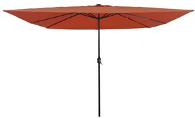 Ομπρέλα Κήπου με φώτα λωρίδας LED Τερακότα 295 x 295 x 245 εκ