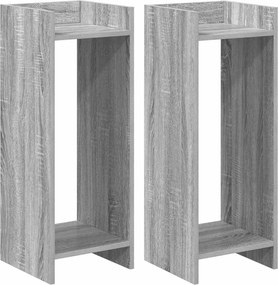 vidaXL Βάση φυτών με ράφι 2 pcs Γκρι Σονομά 30 x 30 x 80 cm