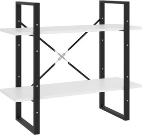 vidaXL Βιβλιοθήκη με 2 Ράφια Λευκή 80 x 30 x 70 εκ. από Επεξ. Ξύλο
