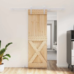 vidaXL Συρόμενη Πόρτα Φυσικό και Λευκό 70 x 210 cm