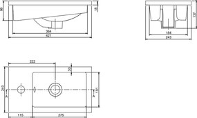 Cerastyle Mini 071100 42x24 - Νιπτήρας επίπλου μπάνιου