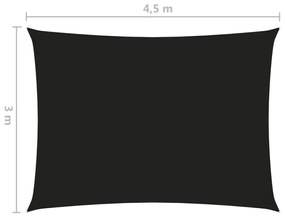 Πανί Σκίασης Ορθογώνιο Μαύρο 3 x 4,5 μ. από Ύφασμα Oxford - Μαύρο