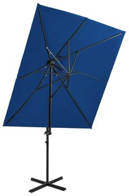 Ομπρέλα Κρεμαστή με Διπλή Οροφή Αζούρ Μπλε 250 x 250 εκ. - Μπλε