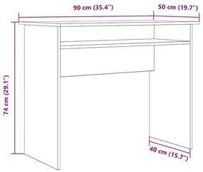 Γραφείο Αρτισιανή Δρυς 90x50x74 εκ. από Επεξεργασμένο Ξύλο - Καφέ