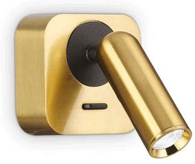 Φωτιστικό Τοίχου Bean Square Led 260662 6,5x11x8,5cm 3,5W 3000K Gold Ideal Lux