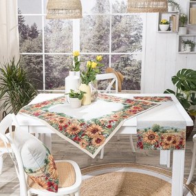 Καρέ Με Τραβέρσα Sunflower (Σετ 2τμχ) Multi Teoran 100X100cm Acrylic,Cotton,Polya