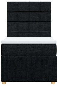 vidaXL Κρεβάτι Boxspring με Στρώμα Μαύρο 90x190 εκ.Υφασμάτινο