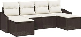 vidaXL Σετ Καναπέ με μαξιλάρι 6 pcs Καφέ συνθετικό ρατάν