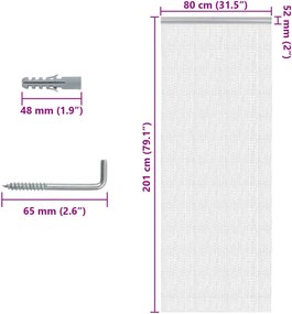 vidaXL Σήτα Πόρτας Αλυσιδωτή 80x201 εκ. από Αλουμίνιο