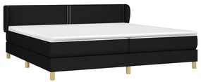 vidaXL Κρεβάτι Boxspring με Στρώμα Μαύρο 200x200 εκ. Υφασμάτινο