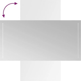 vidaXL Καθρέφτης Μπάνιου με LED 50x100 εκ.