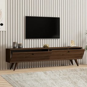 Έπιπλο τηλεόρασης Paris Megapap χρώμα καρυδί 160x25x35εκ.