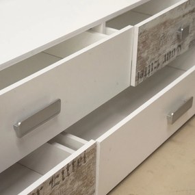 Pump Έπιπλο TV 150x40x43 Λευκό με Μοντέρνα Διακόσμηση TO-PUMP4S