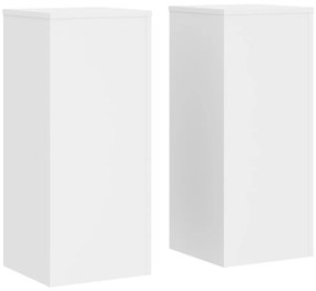 vidaXL Βάσεις Φυτών 2 τεμ. Λευκές 30x30x70 εκ. από Επεξεργασμένο Ξύλο