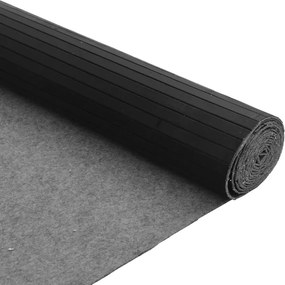 vidaXL Χαλί Ορθογώνιο Μαύρο 80 x 200 εκ. Μπαμπού
