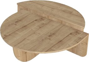 Τραπεζάκι σαλονιού Nilvia Megapap χρώμα sapphire oak Ø85x35εκ.