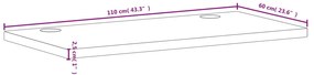 vidaXL Επιφάνεια Γραφείου 110x60x2,5 εκ. από Μασίφ Ξύλο Οξιάς