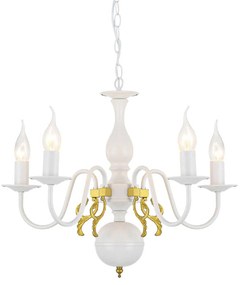Φωτιστικό Οροφής Elegant DLA12005P White-Gold Crystal, Metal