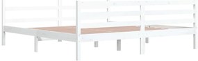 vidaXL Πλαίσιο Κρεβατιού Λευκό 200 x 200 εκ. από Μασίφ Ξύλο Πεύκου