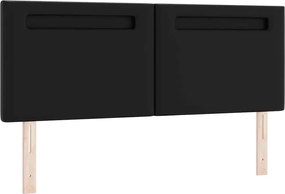 vidaXL LED κεφαλάρι Μαύρο 144 cm Τεχνητό Δέρμα