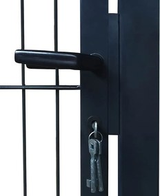 vidaXL Πόρτα Περίφραξης 2D (Μονή) Ανθρακί Γκρι 100x140 εκ.