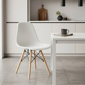 Καρέκλα Alta PP λευκό-φυσικό πόδι 46x50x82