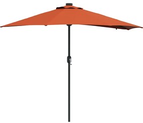 vidaXL Ομπρέλα Κήπου Τερακότα 294 x 150 x 223 εκ ύφασμα