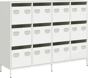 vidaXL Sideboard Λευκό 135x39x103,5 cm Ατσάλι ψυχρής έλασης