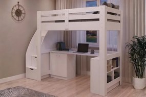 Stewehome Κουκέτα με γραφείο με ράφι βιβλίων και ντουλάπι