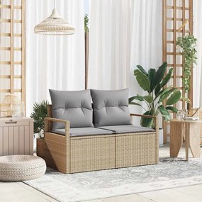 vidaXL Καναπές Κήπου με μαξιλάρι Μπεζ 120 x 62 x 69εκ συνθετικό ρατάν