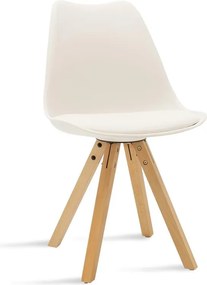 Καρέκλα Caron PP λευκό-φυσικό πόδι 48x57x80 εκ.