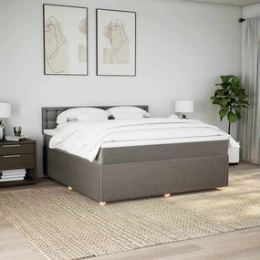 vidaXL Κρεβάτι Boxspring με Στρώμα Taupe 180x200 εκ. Υφασμάτινο
