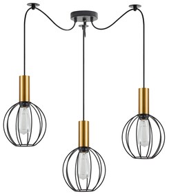 SE21-GM-4-BL3-GR1 ADEPT TUBE Gold Matt Pendant Black Metal Grid+ HOMELIGHTING 77-8626