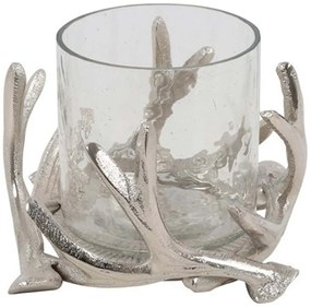 Χριστουγεννιάτικο Κηροπήγιο Κλαδί 013.817192 14x9cm Silver