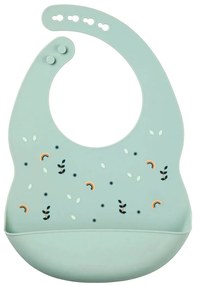 Nattou Σαλιάρα σιλικόνης με τύπωμα Rainbows Mint