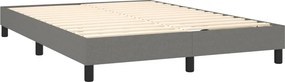 vidaXL Κρεβάτι Boxspring με Στρώμα Σκούρο Γκρι 140x190 εκ. Υφασμάτινο
