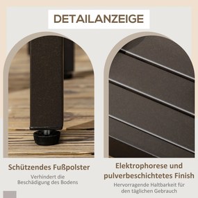 Outsunny Τραπέζι Κήπου, Τραπεζάκι, Ατσάλινο πλαίσιο, καφέ, 91 x 51 x 46 cm