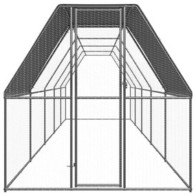 Κοτέτσι - Κλουβί Εξωτ. Χώρου 2x10x2 μ. από Γαλβανισμένο Χάλυβα - Ασήμι
